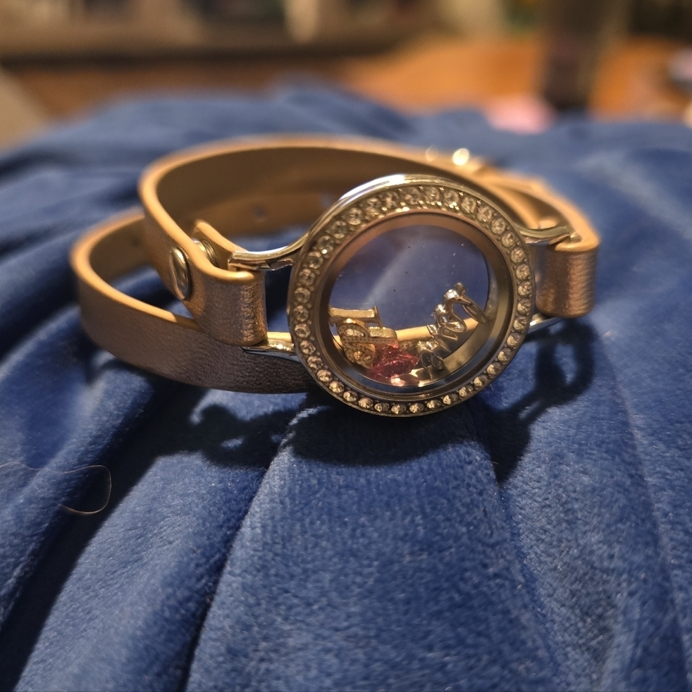 Double Strap Floating Charm Bracelet